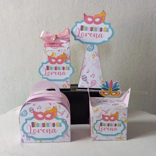 Kit de Personalizado Carnaval | (25 Peças / 5 de Cada)