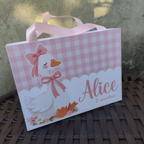 Sacolinha Personalizada Ganso Rosa