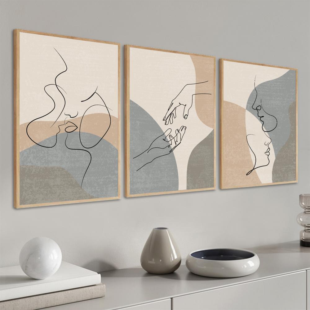 kit 3 quadro decorativo casal romantico namorados sala quarto dec