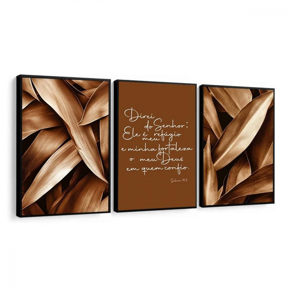 kit 3 quadro decorativo fé deus frase positiva jesus cristo reli