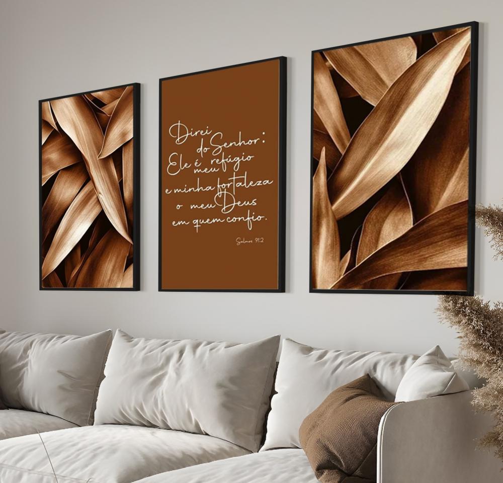 kit 3 quadro decorativo fé deus frase positiva jesus cristo reli