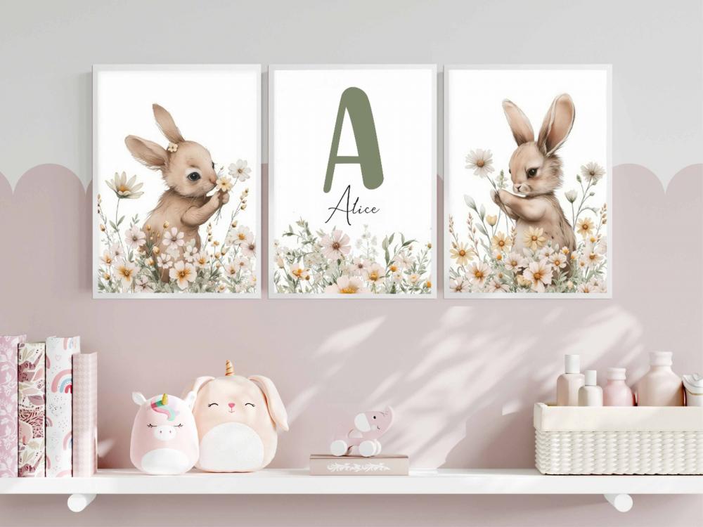 kit 3 quadro decorativo bebe infantil menina decor quarto infanti
