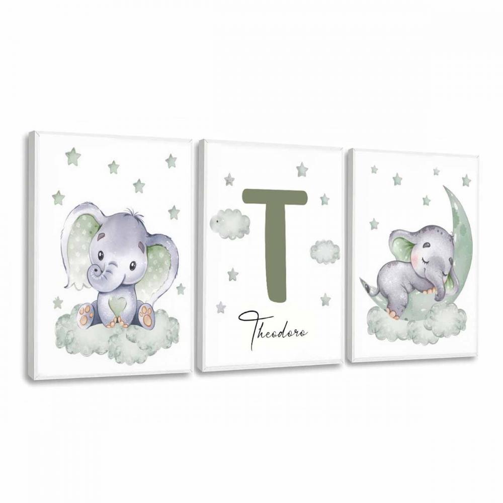 kit 3 quadro decorativo bebe infantil decor quarto infantil menin