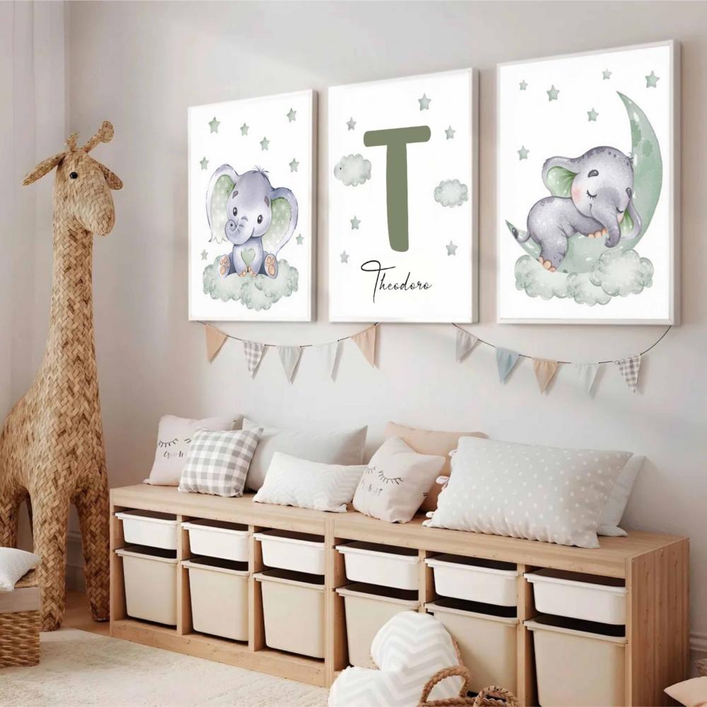 kit 3 quadro decorativo bebe infantil decor quarto infantil menin