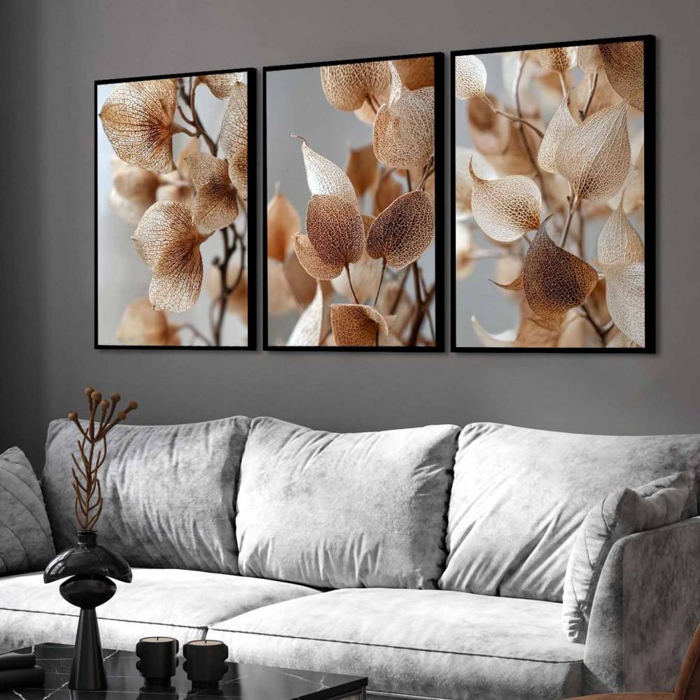kit 3 quadro decorativo flores de cerejeira galhos de cerejeira d