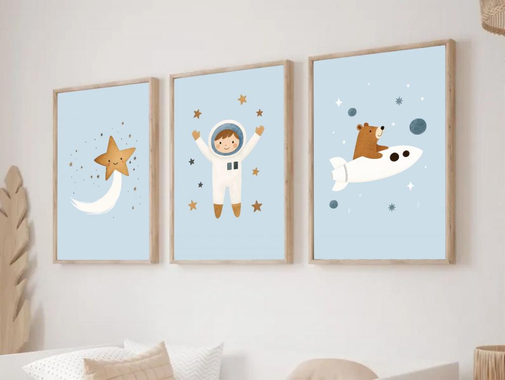 kit 3 quadro decorativo bebe infantil decor quarto infantil menin