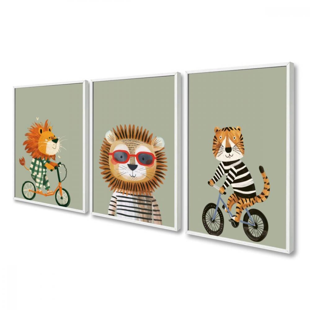 kit 3 quadro decorativo bebe infantil decor quarto infantil menin