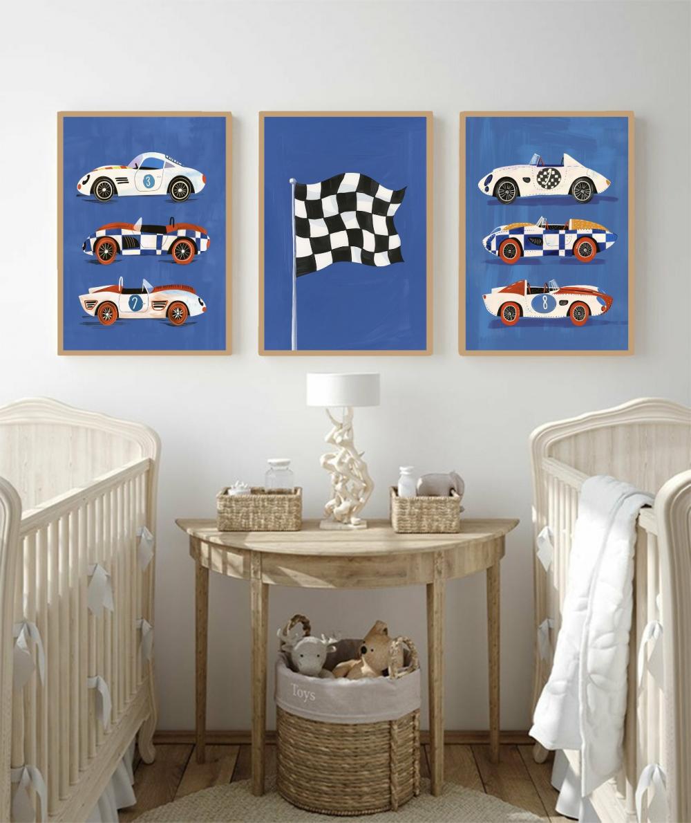 kit 3 quadro decorativo bebe infantil decor quarto infantil carro