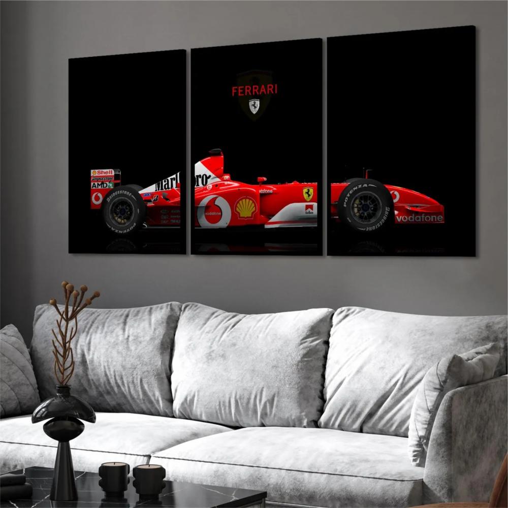 kit 3 quadro decorativo carro ferrari carro de corrida luxo moder