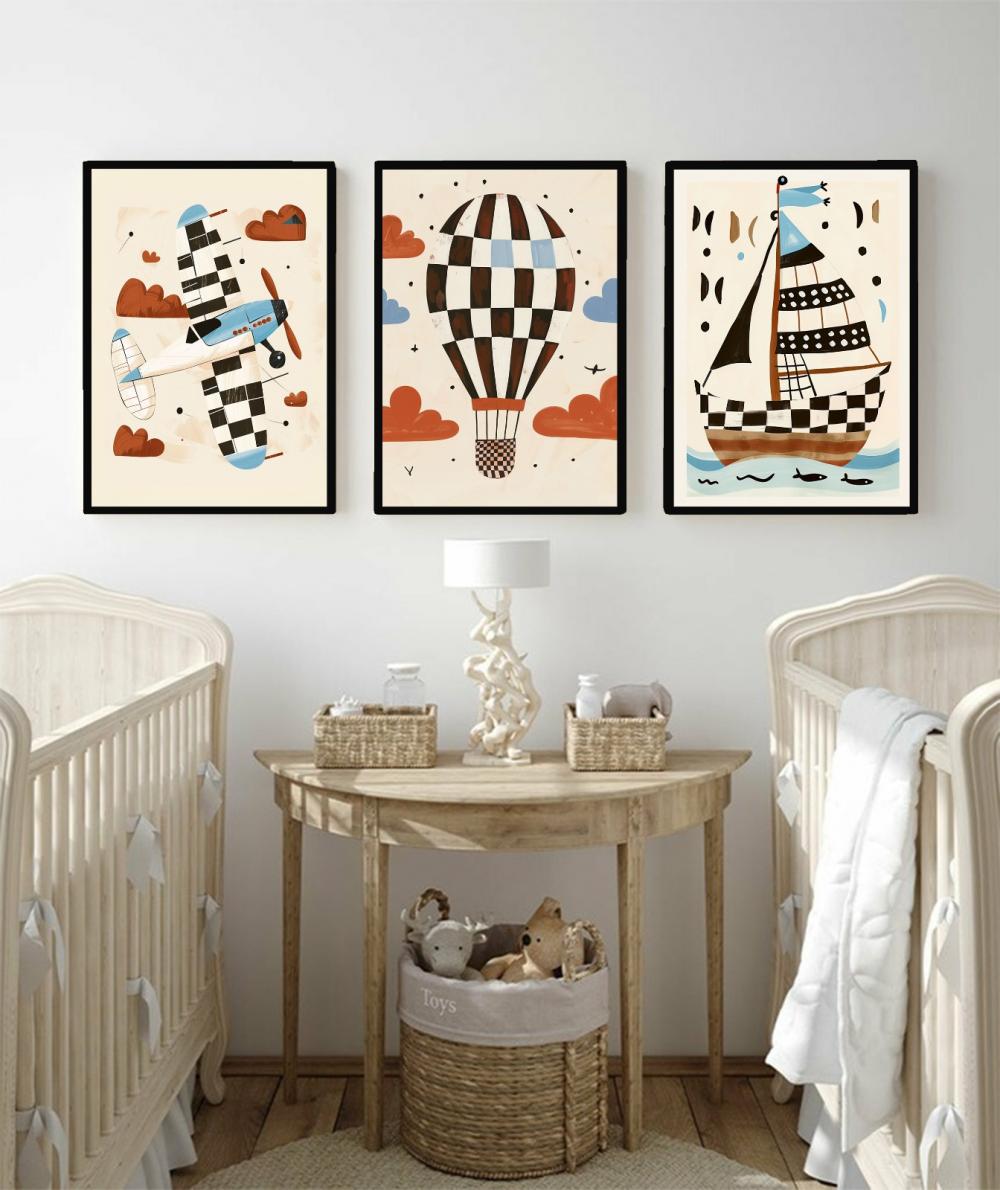 kit 3 quadro decorativo bebe infantil decor quarto infantil balã