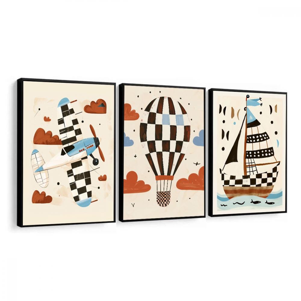 kit 3 quadro decorativo bebe infantil decor quarto infantil balã