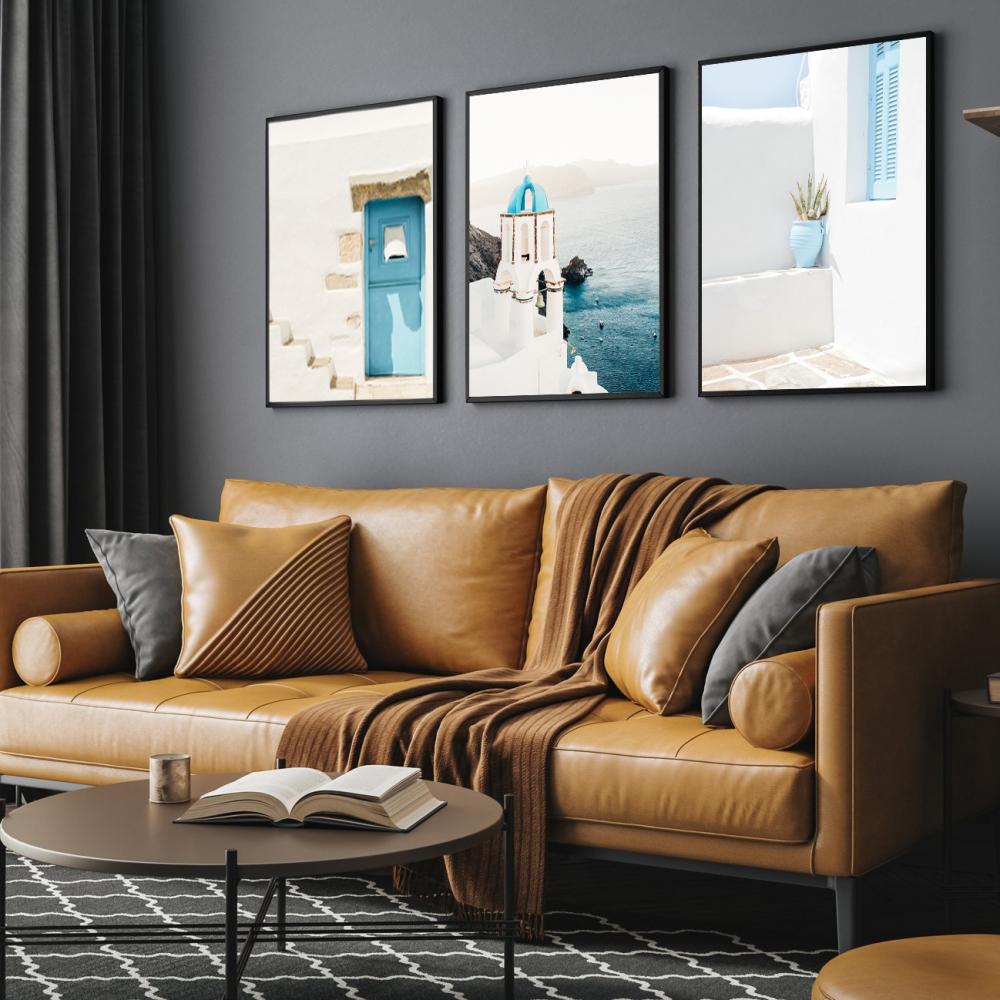 kit 3 quadro decorativo praia boho paisagem praiana decor pousada