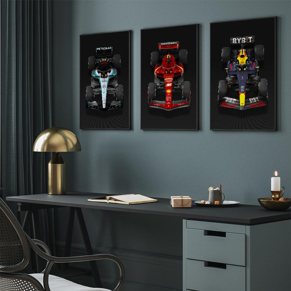kit 3 quadro decorativo carro ferrari carro de corrida luxo moder