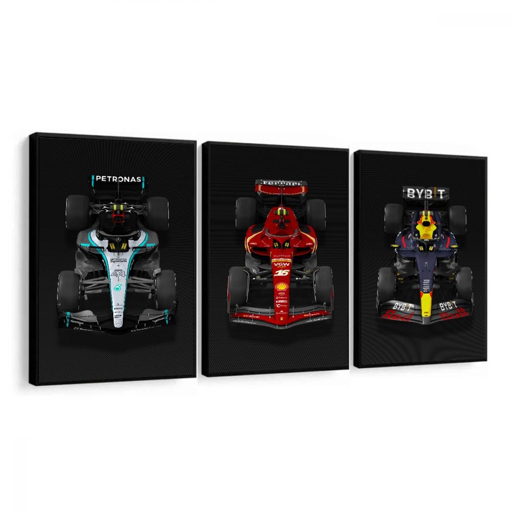 kit 3 quadro decorativo carro ferrari carro de corrida luxo moder