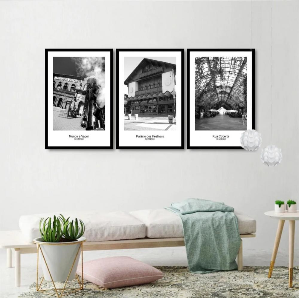 kit 3 quadro decorativo gramado cidade de gramado pontos turític