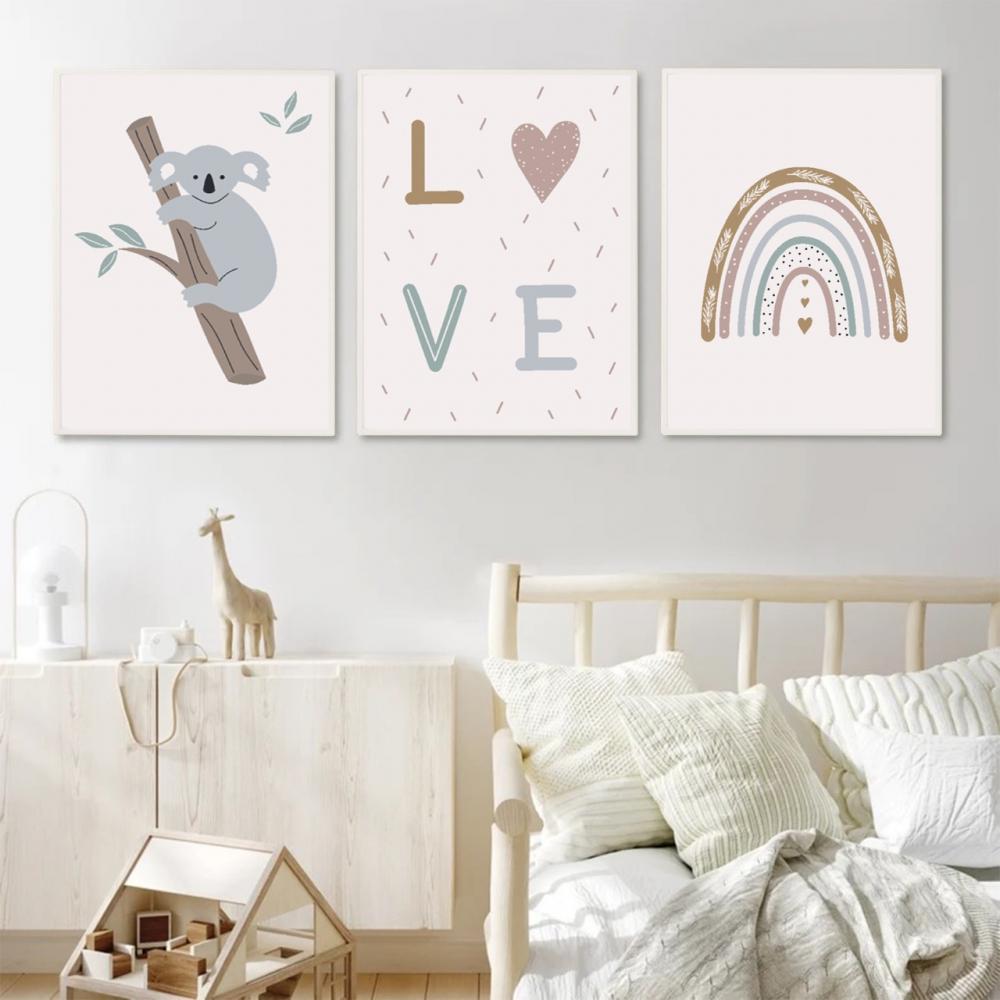kit 3 quadro decorativo bebe infantil menina decor quarto infanti