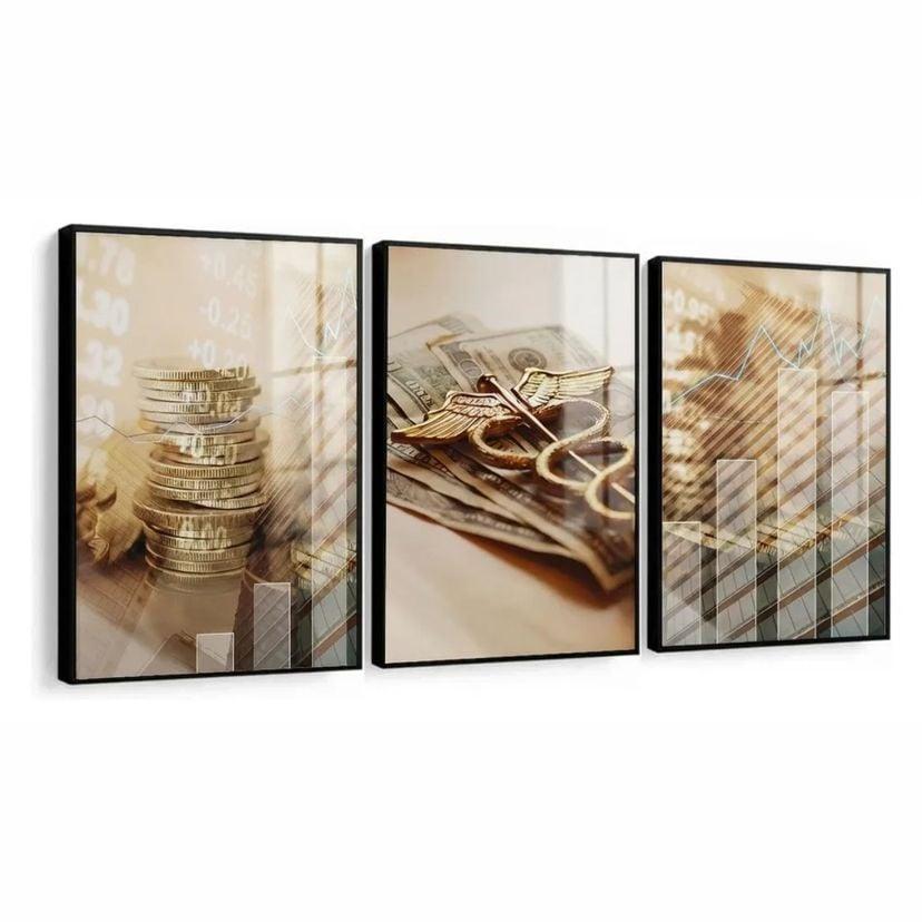 kit 3 quadro decorativo escritório de contabilidade contador con
