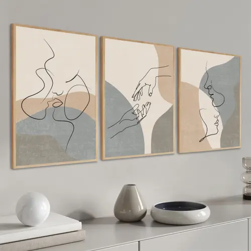 kit 3 quadro decorativo casal romantico namorados sala quarto dec