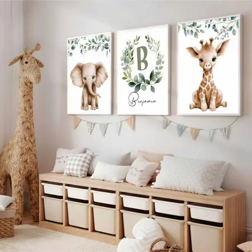 kit 3 quadro decorativo bebe infantil decor quarto infantil menin