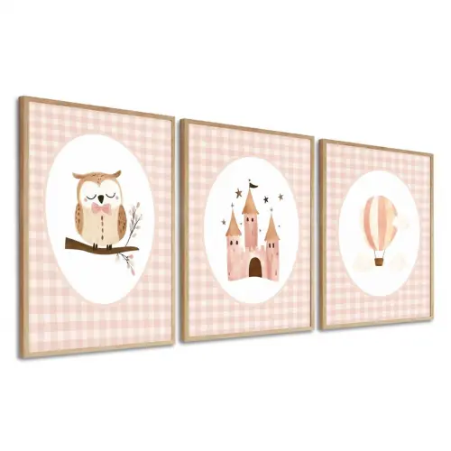 kit 3 quadro decorativo bebe infantil decor quarto infantil ursin