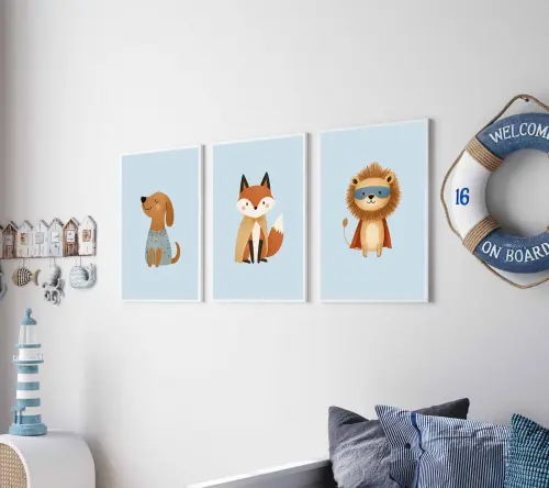 kit 3 quadro decorativo bebe infantil decor quarto infantil menin