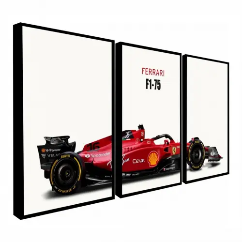 kit 3 quadro decorativo carro ferrari carro de corrida luxo moder