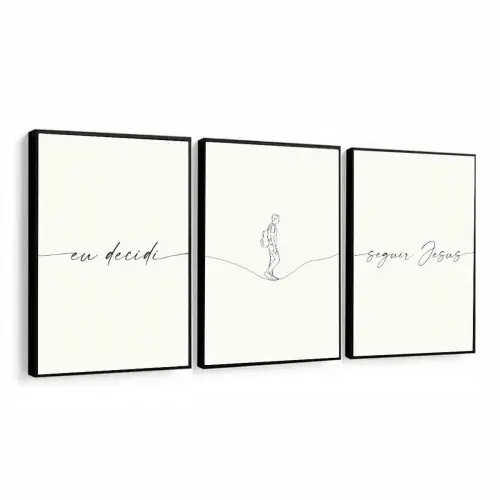 kit 3 quadro decorativo deus frase positiva fé decor casa sala q