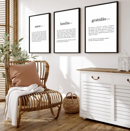 kit 3 quadro decorativo casal família romantico  decor sala quar