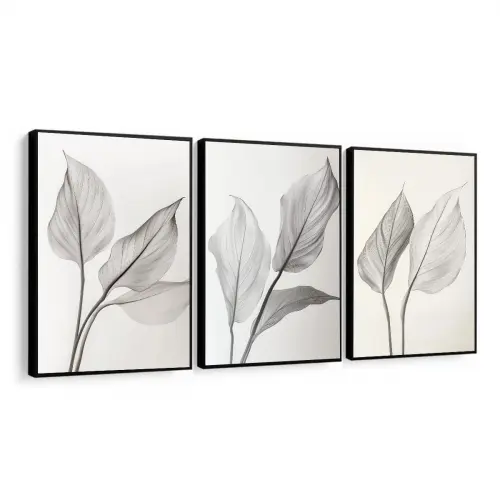 kit 3 quadro decorativo abstrato preto mármore trio luxo decor sala escritório com molduras