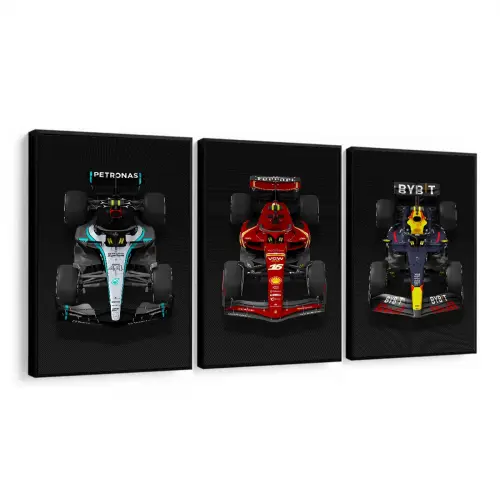kit 3 quadro decorativo carro ferrari carro de corrida luxo moderno decor casa escritório quarto  molduras