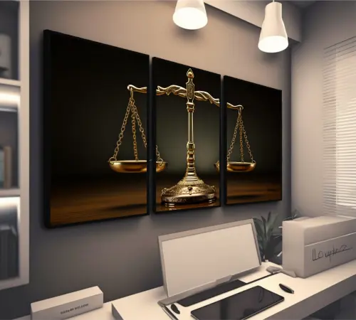 kit 3 quadro decorativo direito balança da justiça escritório de advocacia decor sala escritório advogado com molduras