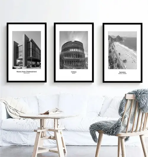 kit 3 quadro decorativo são paulo roma rio de janeiro pontos tur