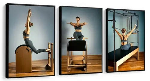 kit 3 quadro decorativo pilates mulheres decor salão de beleza c