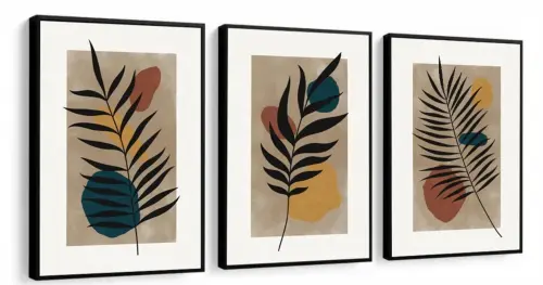 kit 3 quadro decorativo abstrato bege claro gold listras claro minimalista  sala decor hall da casa com molduras