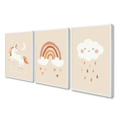 kit 3 quadro decorativo bebe infantil menina decor quarto infanti
