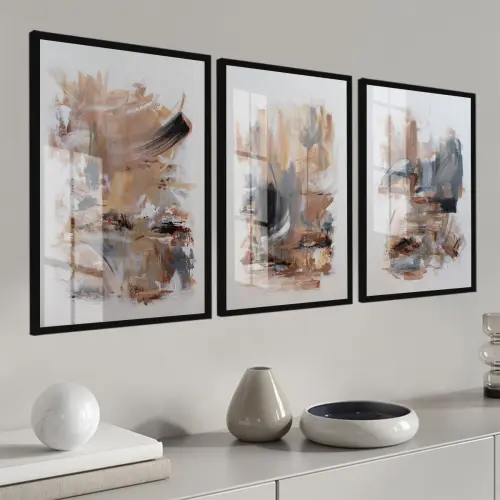 Quadros Decorativos cinza Dourados Gold Luxo Vintage sala quarto casa decor Moldura
