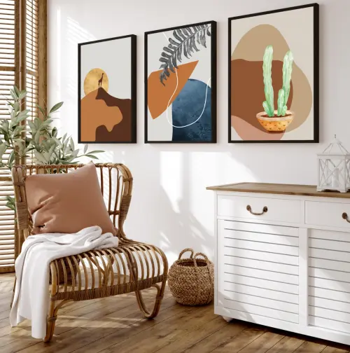 Quadros Decorativos abstrato paisagem marrom Gold Luxo Vintage sala quarto casa decor Moldura