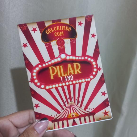 Kit de Colorir Circo ou Palhaço + Giz de Cera Personalizado