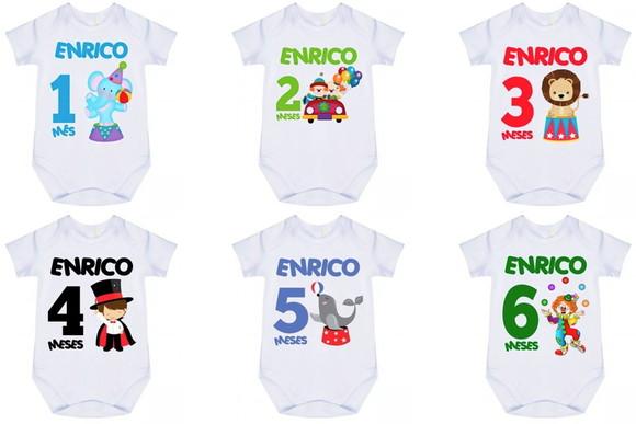 Body Infantil Mesversário Bebê Circo Outros Temas