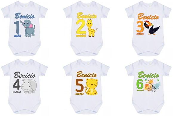 Body Mesversario Bebê Safari Outros Temas