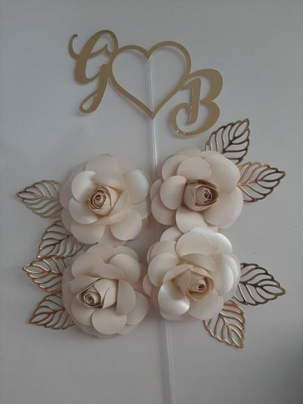 Topper de Bolo Flores Luxo