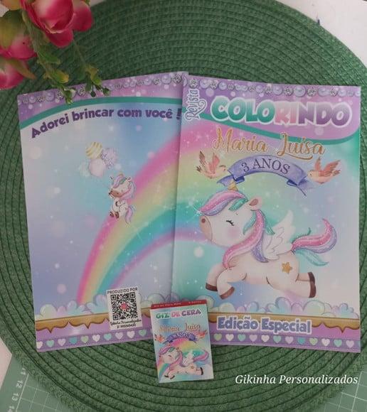 Kit de Colorir Unicórnio para Brinde de Aniversário