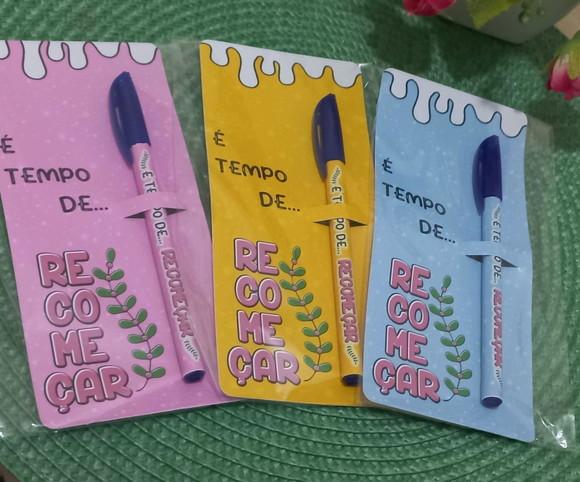 Caneta + Card Personalizado Brinde Corporativo Eventos