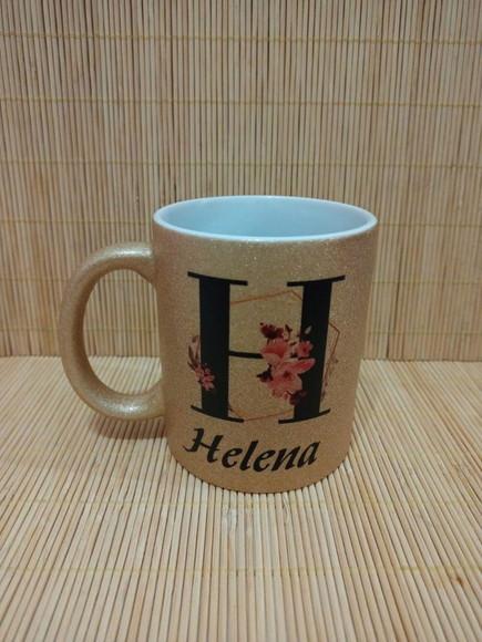 Caneca Glitter Importada com Seu Nome Presente Luxo
