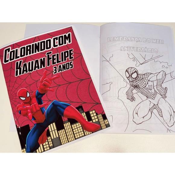 Revistinha Colorir Homem Aranha sem Giz de Cera