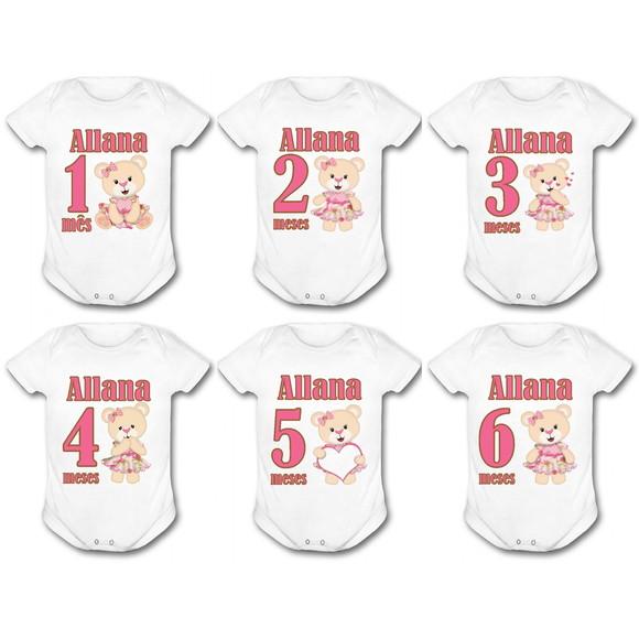 Roupinha Bebê Personalizado Mesversario Outros Temas