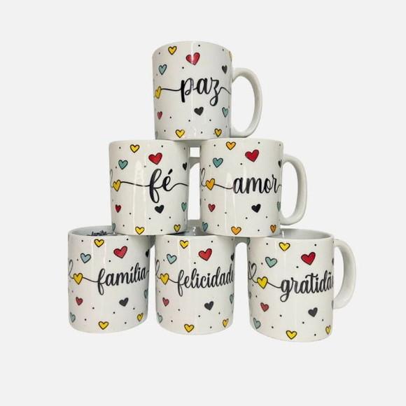 Caneca Porcelana Frases ou Seu Tema Logo