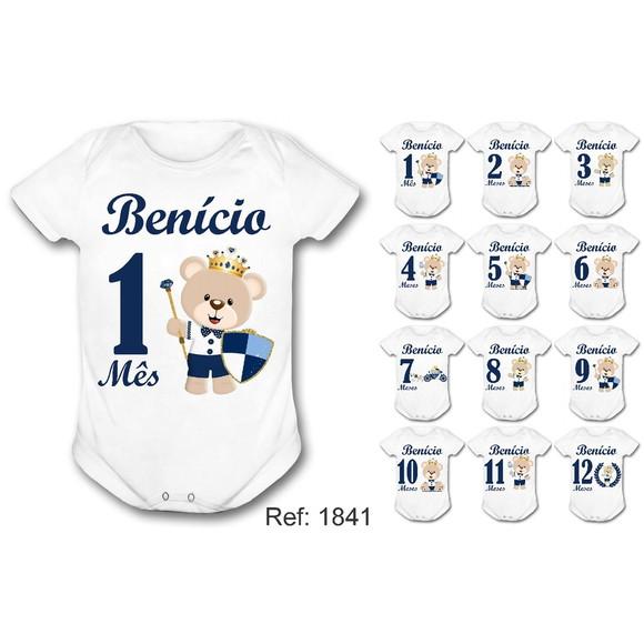 Kit Body Mesversario 12 Unidades Bebê Ursinho