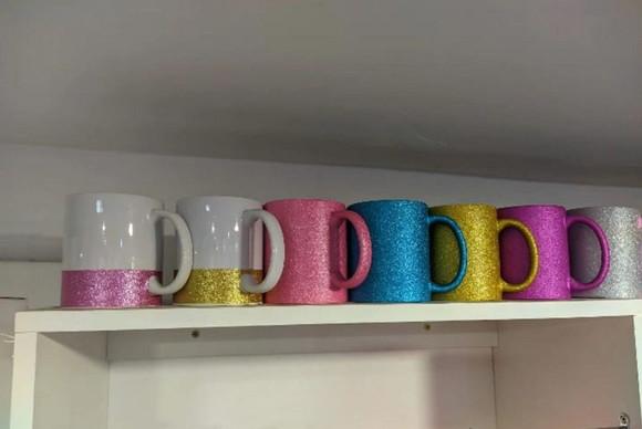 Caneca Glitter Personalizada Porcelana Qualquer Tema