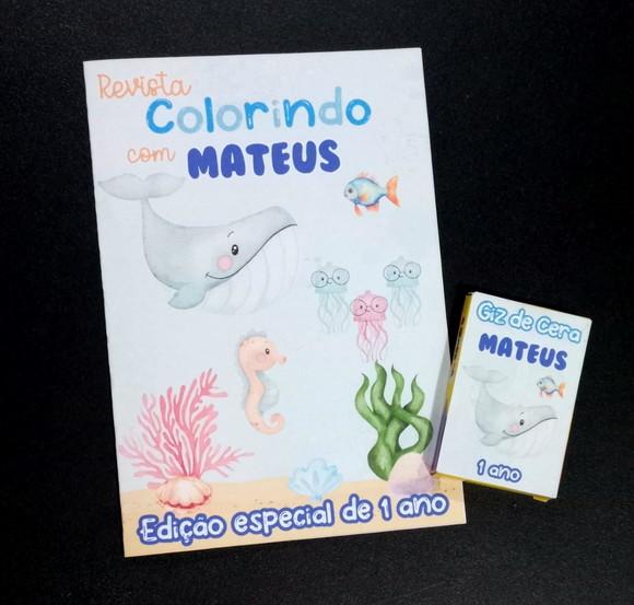 Colorindo com Fundo do Mar + Giz de Cera Kit para Brinde